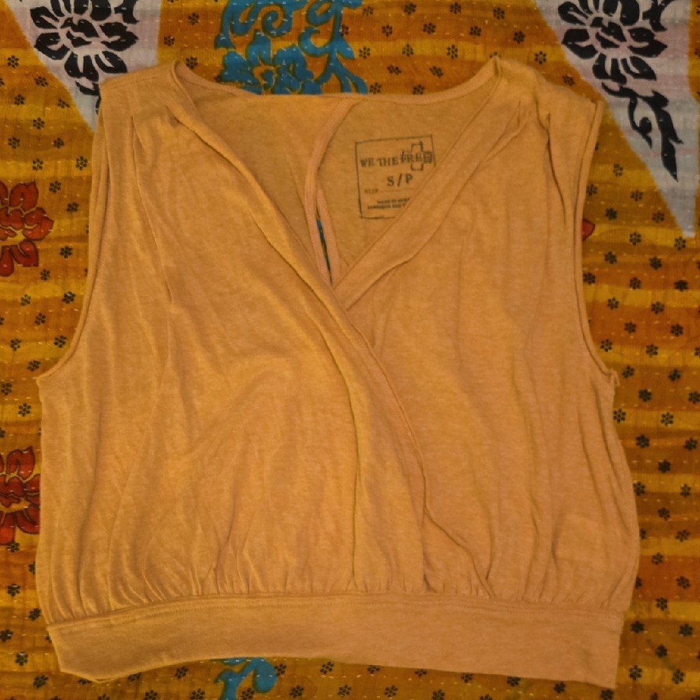 We The Free Cream Tan Wrap Tank Top Sleeveless